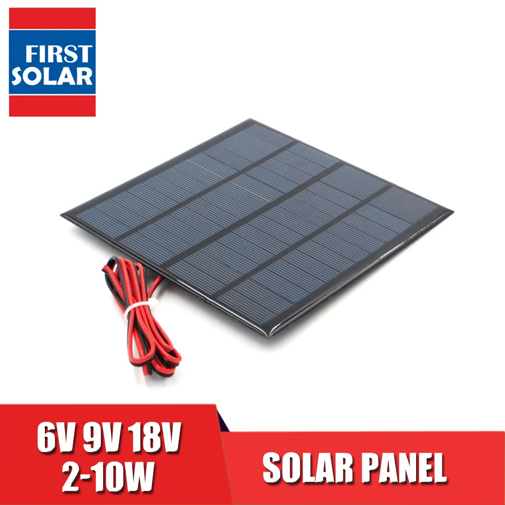 

Solar Panel Power Bank Outdoor Mini Solar System DIY For Battery Cell Phone Charger 2W 3W 4.5W 6W 10W toy