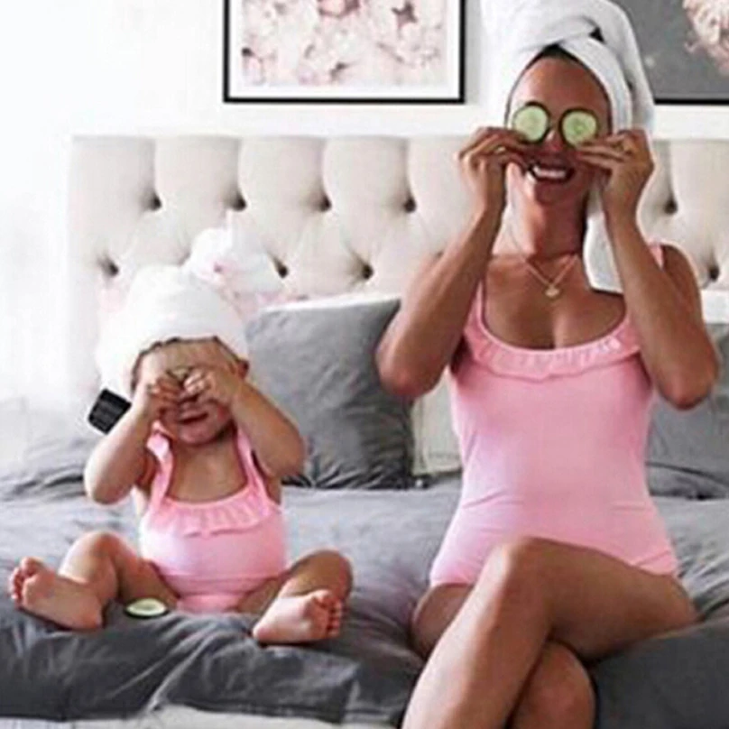 母と娘水着ママと私ワンピース水着ビキニ外観ママママベビー女の子の服の夏水泳 Matching Family Outfits Aliexpress