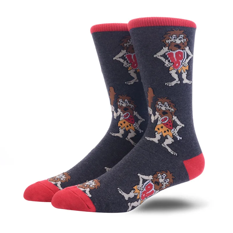 Мужские счастливые носки качество суши животное картина маслом Голлум голова чесаные хлопковые носки