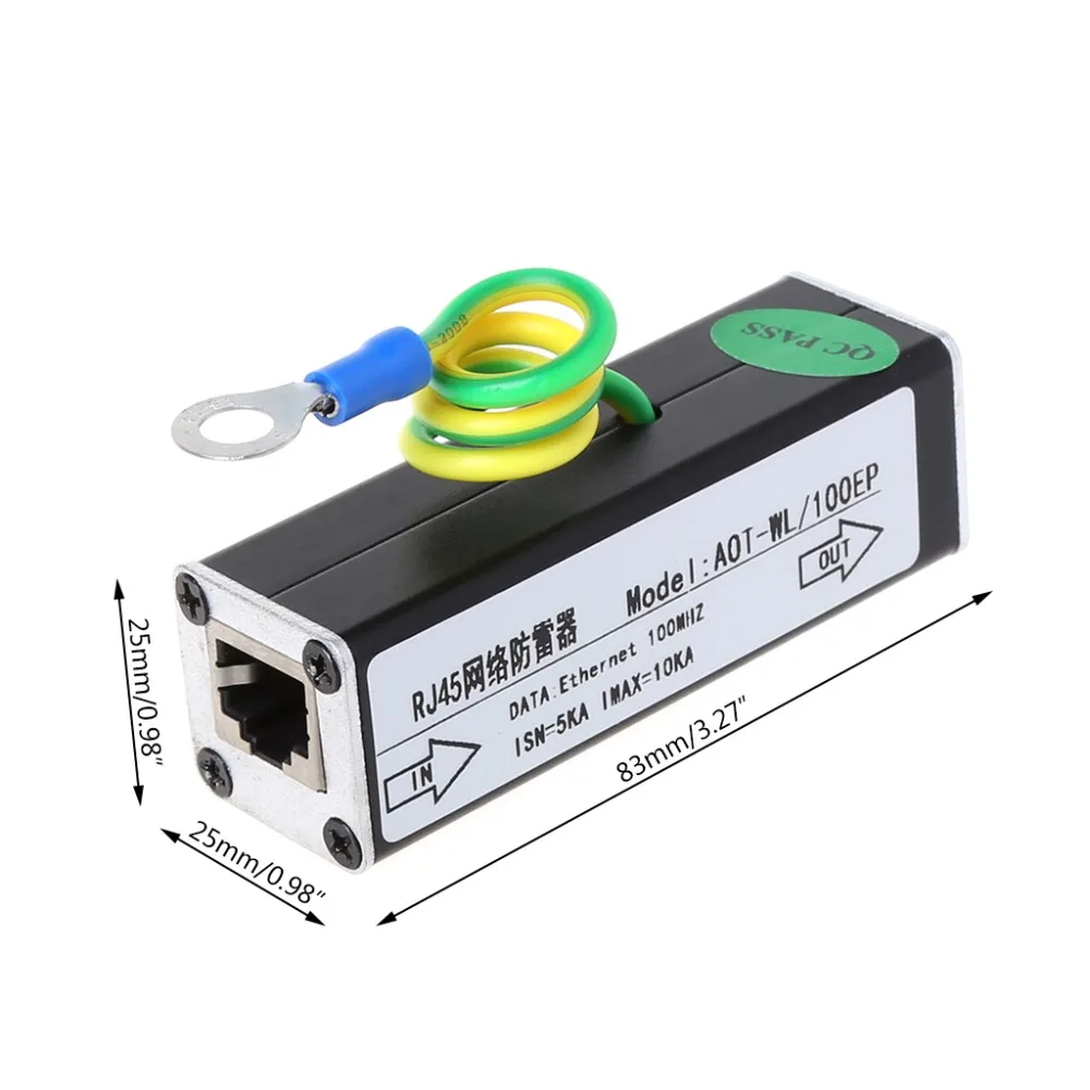 Сеть RJ45 устройство защиты от перенапряжения молниеотвод SPD для 100 м Ethernet втулка ретранслятора коммутатор