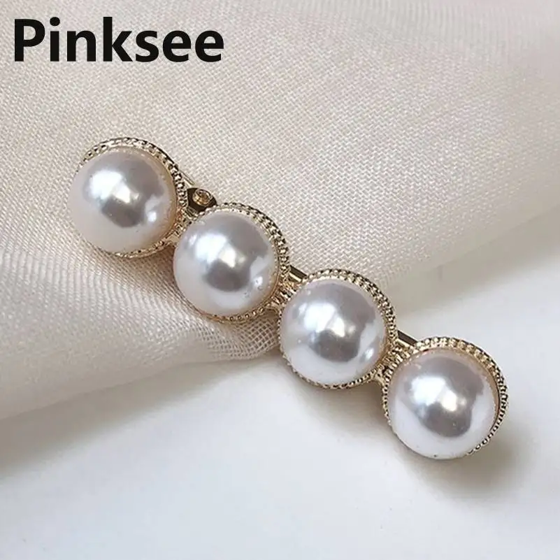 

2019 HOT Women Girls pearl Beads Charm Women Bow Hair Clip Snap Stick Hairpin Barrettes Headwear Hair Jewelry Accessories