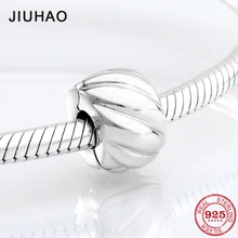 925 пробы Серебряный Круглый волновой формы зажимы Замок бусины подходят Pandora Шарм браслет ювелирных изделий