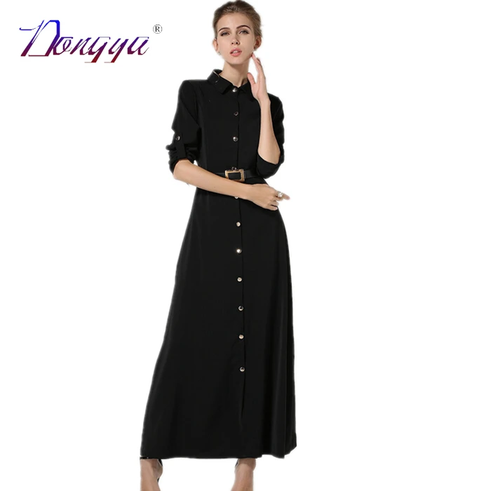 Long Sleeve Maxi Office Dress Shirt 