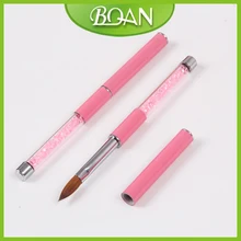 BQAN 2015 Best Seller Pink Rhinestone Handle Acrylic Nail Art Brush 8# 1piece