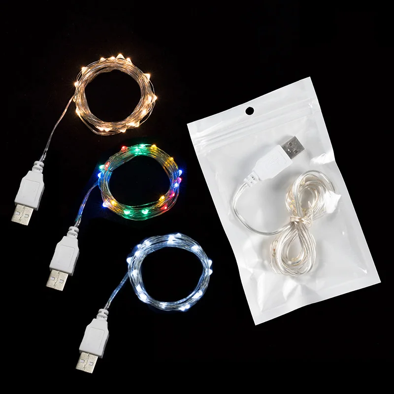 Питаемые через USB порт светодиодный Рождественская гирлянда гирляндой Медный
