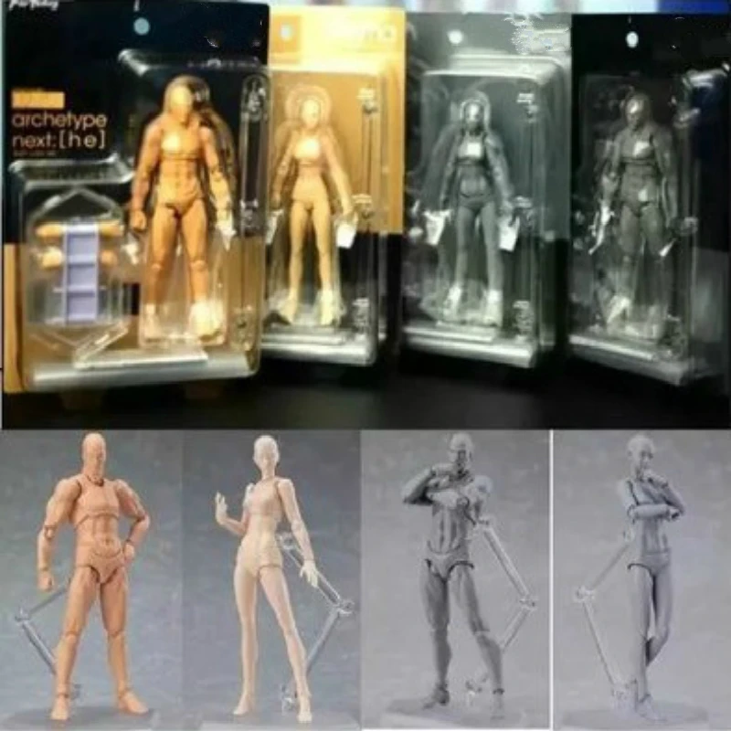 

With Box Figma Anime Archetype He She Ferrite Figma Movable BODY KUN BODY CHAN PVC Action Figure Model Toys Doll for Collectible
