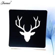 Полый трафарет для татуировки хны для женщин, водостойкий трафарет для рисования тела с рисунком оленя, лося, рога, трафарет для татуировки AG125