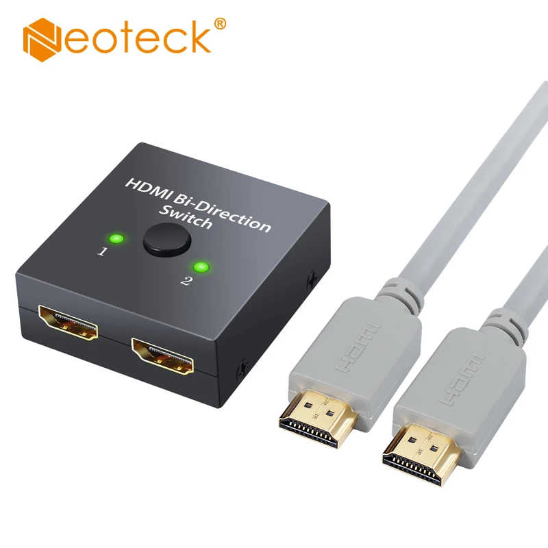 

Neoteck 4K Ultra HD Bi-directional HDMI Switch Supports HDMI Switcher 2 Input to 1 Output 4K 3D 2 Port HDMI Converter Adapter