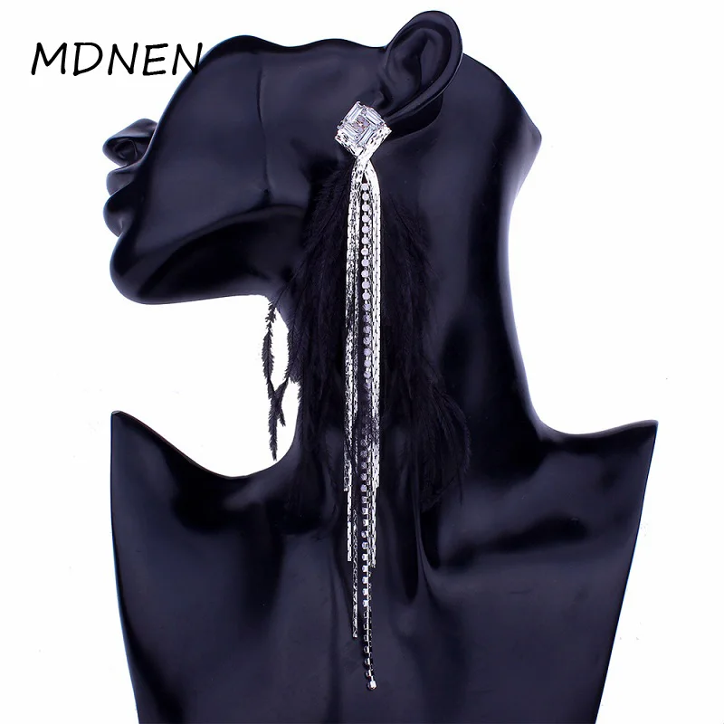 Korean character super fairy fashion tassel earrings font b jewelry b font feather temperament long font