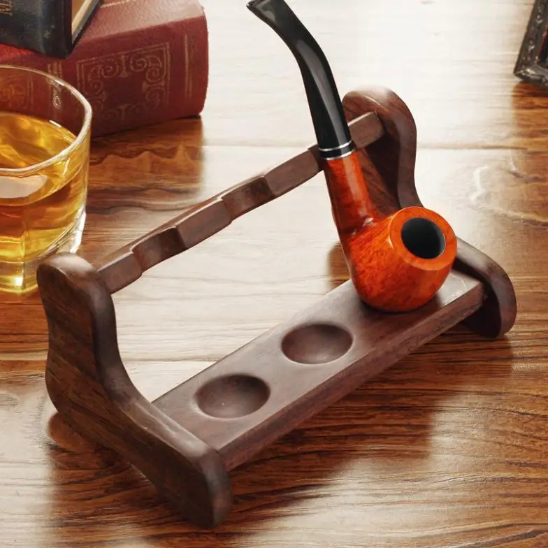 High quality new Ebony smoking pipe stand,3 seats stand for tobacco