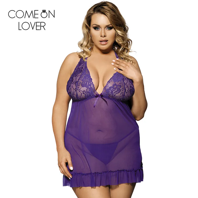 Comeonlover, женское сексуальное нижнее белье, новое, размера плюс 5XL/6XL/7XL, dessous, сексуальное, RE70098, кружевное, с открытой спиной, сексуальное, эротическое