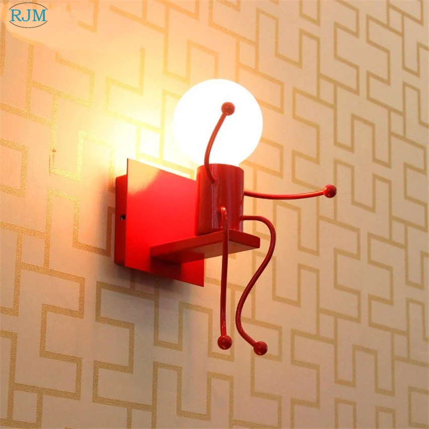 Nordic Modern Simple Creative Cartoon Children Iron Wall Lamps for Living Room Bedroom Bedside Hallway Indoor Lighting Decor led wall lamp wall light