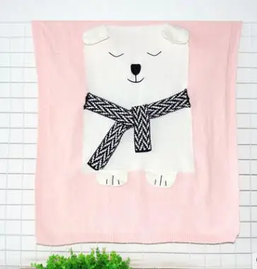 Autumn Baby Toddler FOX Bedding Newborn Knitted Baby Blanket Wrap Soft Blankets Fashion Brand Swaddling Kids Gift Girls Blankets - Цвет: Pink