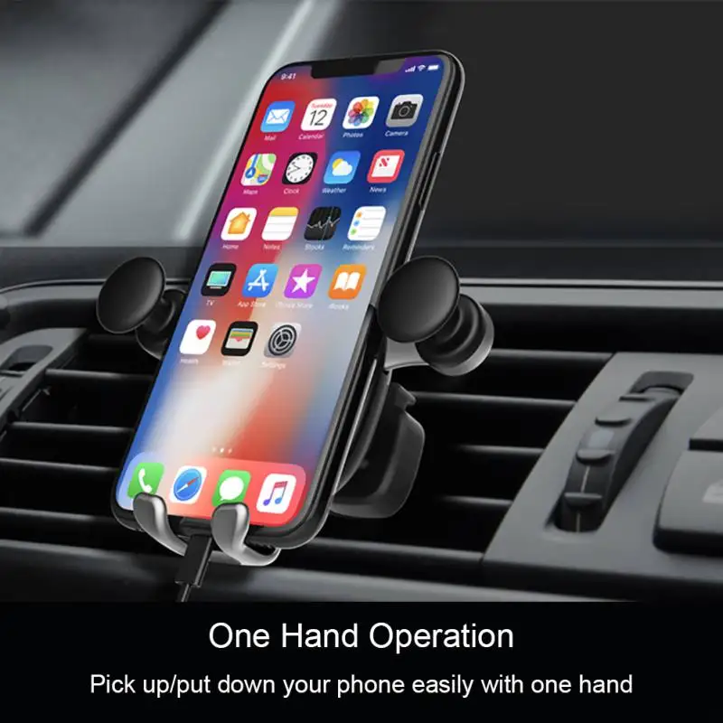 Универсальный автомобильный держатель для iPhone 8X7 P воздействие гравитации крепление, устанавливаемое на вентиляционное отверстие в салоне автомобиля держатель подставка для мобильного телефона для samsung S9 S8 Xiaomi