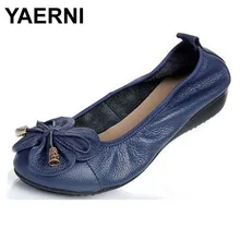 YAERNI/Женская обувь на плоской подошве; женские туфли на плоской подошве из натуральной кожи; женские лоферы; Новейшая модная женская повседневная обувь; большие размеры 35-42