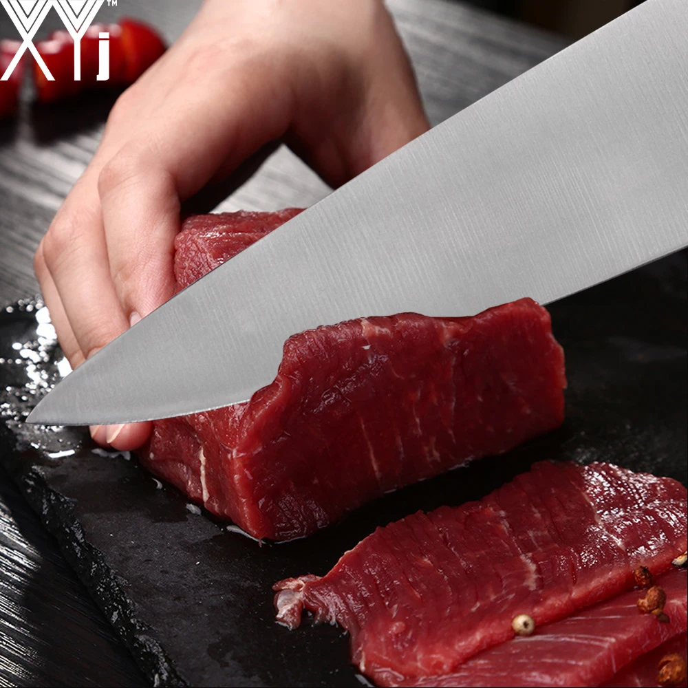 Кухонный нож XYj из нержавеющей стали 3," 5" " 8" " 8" дюймов, кухонные ножи Santoku, Кливер, ножи для нарезки, качественный Подарочный нож
