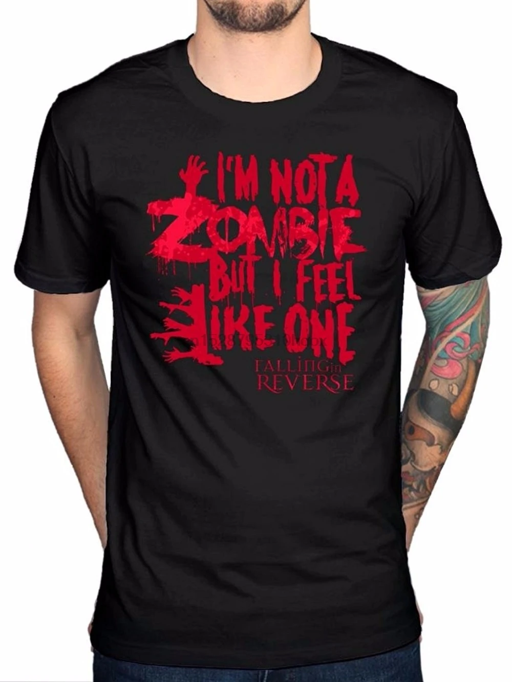 Мужская летняя футболка с надписью Falling In Reverse IM Not A Zombie но я чувствую себя как одна