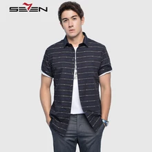 Seven7 бренд новые модные повседневные рубашки тонкие Модные Полосатые мужские рубашки хлопок брендовые рубашки подходящая ко всему рубашка 112A30170