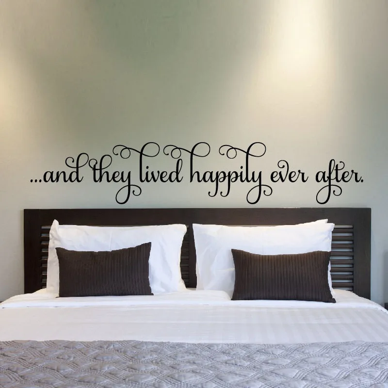 They Lived Happily Wall Stickers Bedroom Art Vinyl Sticker Living Room Removable Decal | Дом и сад