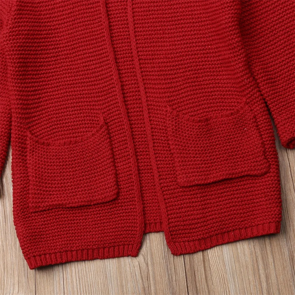 Emmaaby/ г. Модный детский вязаный свитер с длинными рукавами для маленьких мальчиков и девочек кардиган, куртка, пальто верхняя одежда, длинный топ, От 2 до 7 лет