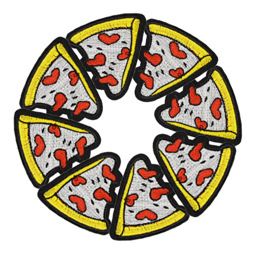 Buy Diy Pizza patches for clothing iron embroidered