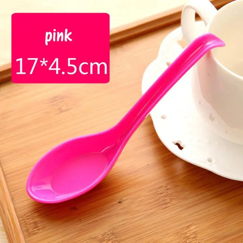 Candy Color Hook Spoon Melamine Soup Spoon Noodle Soup Food Spoons Adults Kids Tableware