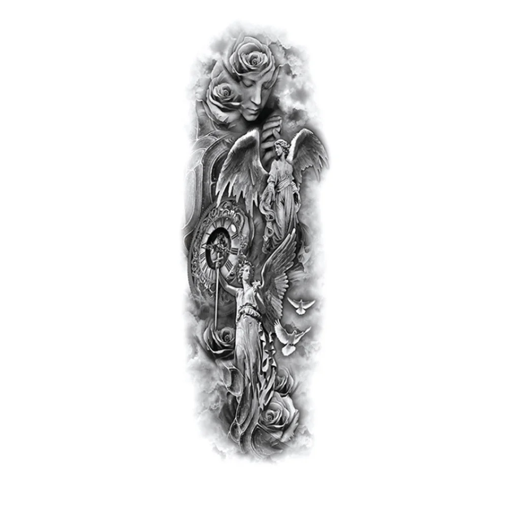 A7 Waterproof Tattoo Stickers Full Arm rose Flower gadgets monster Temporary kids tatoo Body blue mixed color Art Paints for Unisex - Цвет: A7