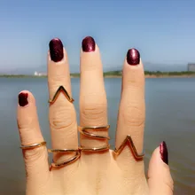 5Pcs Set New Bohemian Vintage New Trend Geometric Rings For Women Beach Unique knuckle Ring Set