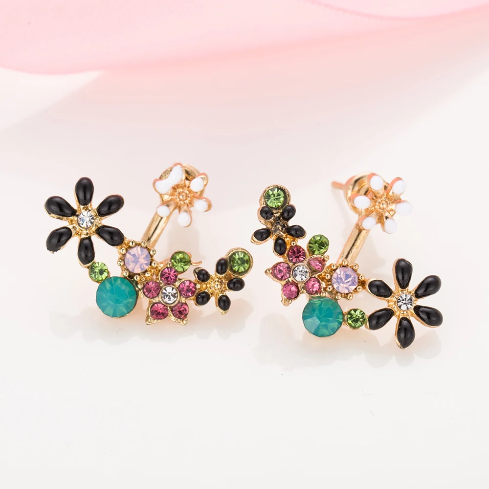 Korean Fashion Earrings Small Daisy Flowers Senior Flower Earrings Female Jewelry e048 