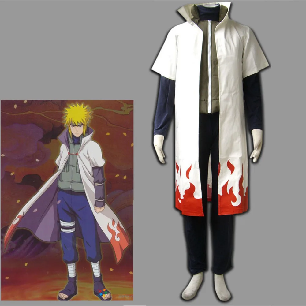

Athemis Naruto Namikaze Minato Cosplay Costume Custom Made Unisex Long Coat Halloween Clothing Plus size