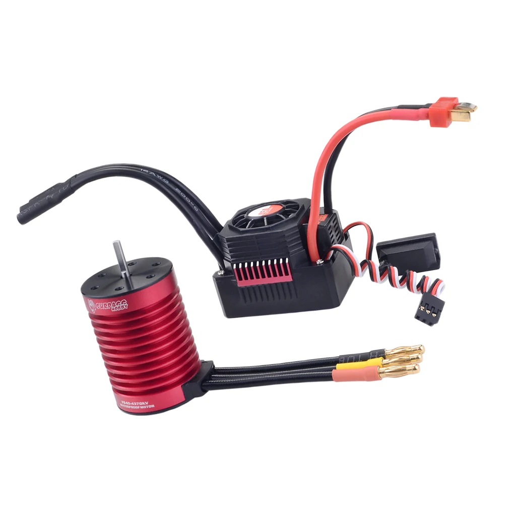 1/10 Car Model Spare Parts Brushless Motors Water Proof with 45A ESC ESC for RC Vehicles Aluminum