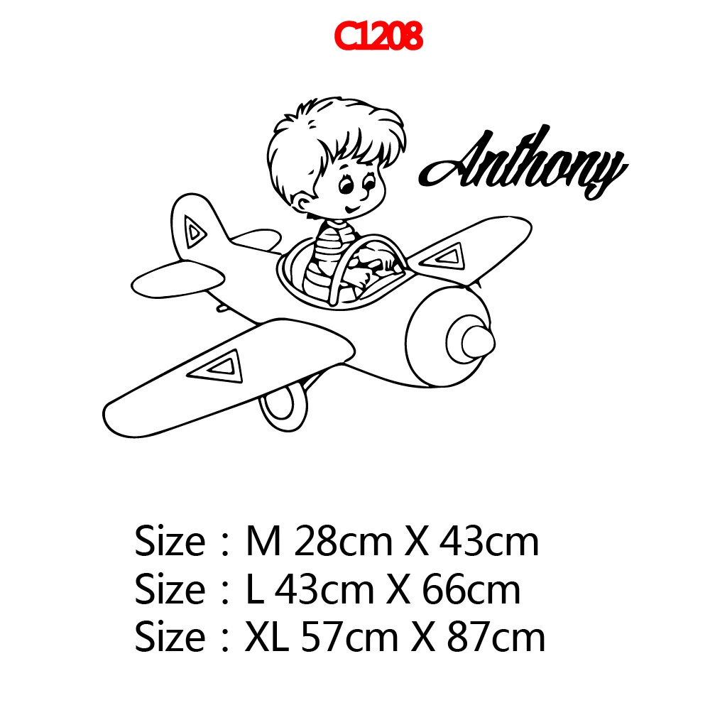 Custom Name Aviator Wall Stickers Vinyl Decor For Children's Room Kids Room Decoration Wall Decals adesivo de parede