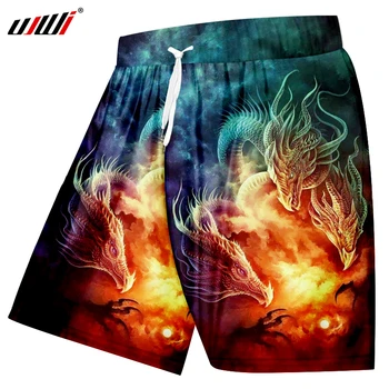 

UJWI Men's Casual Shorts Summer Cool Print Dragon Animal 3D Boardshorts Man Hip Hop Workout Exercise Boxers Trousers Dropship