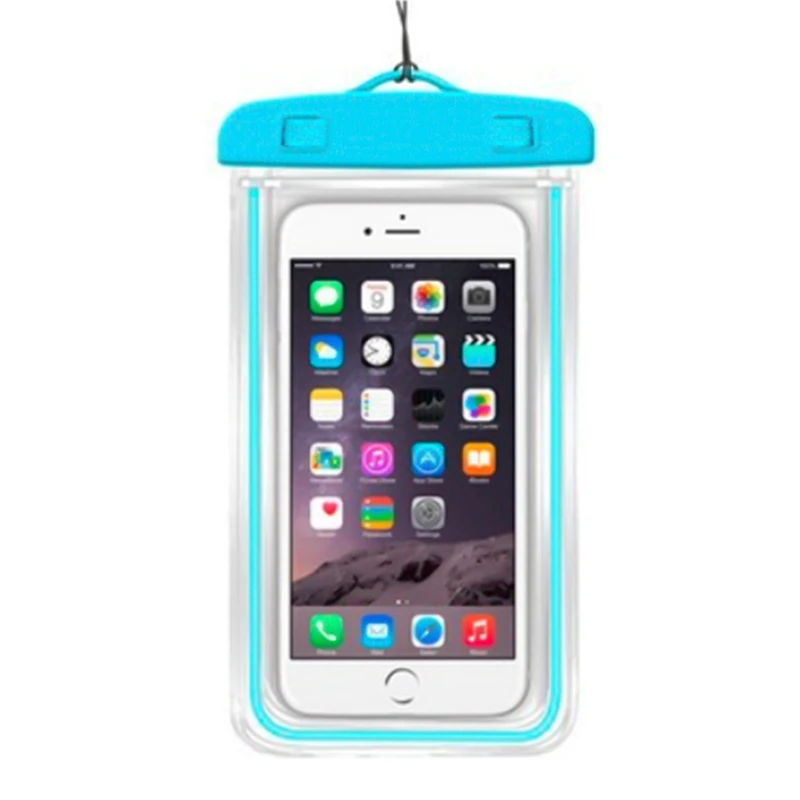 Светящийся водонепроницаемый чехол флуоресцентный чехол сумка сухая сумка для мобильного телефона плавание, дайвинг прозрачная сумка для 6 дюймов мобильного телефона