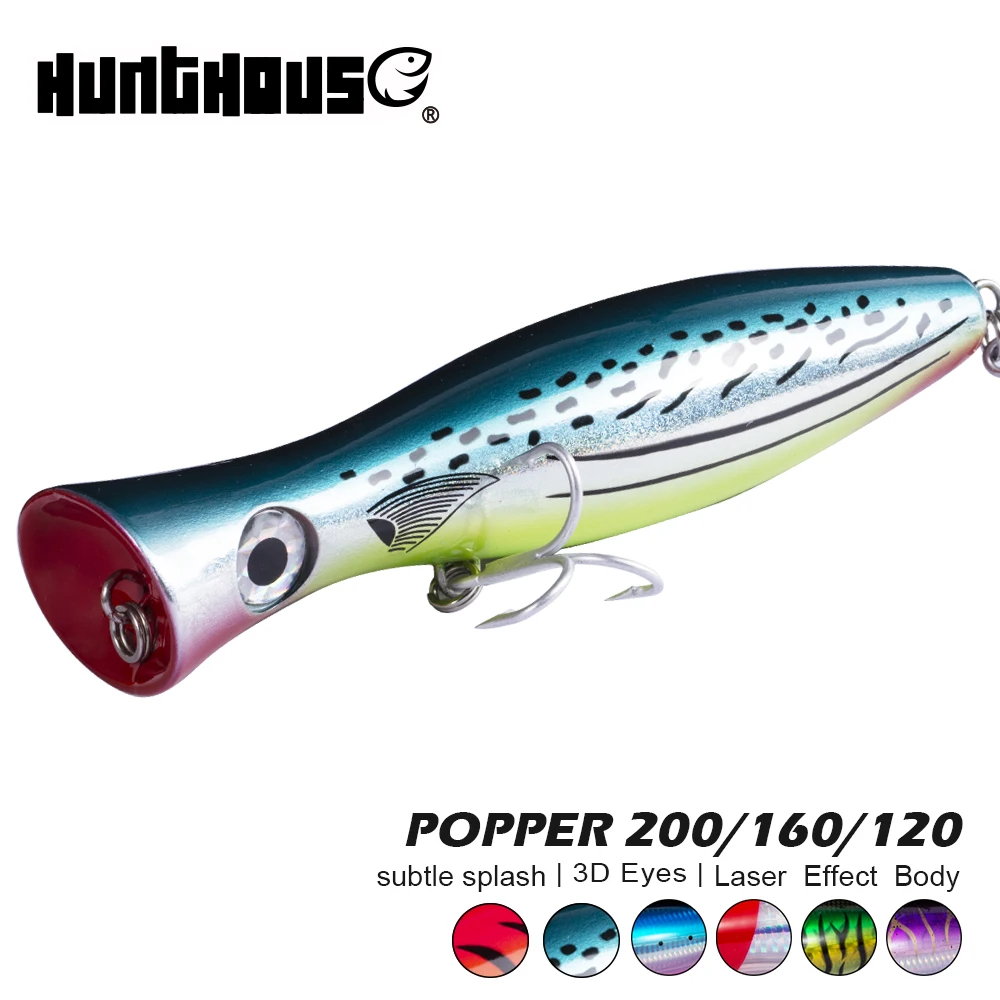 

Hunt house fishing lure gt popper big popper lure loud sound 200/160/120mm fishing bass bluefish tuna mustad hook japan made