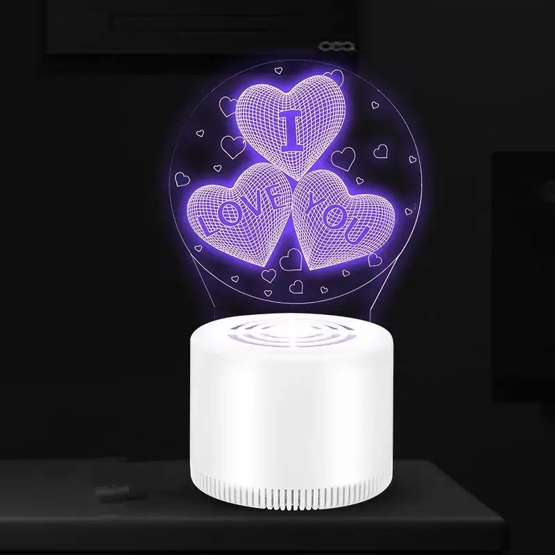 Love -06 3D лампа-убийца от комаров, USB, ювелирная лампа, светодиодный, домашняя ловушка для летающих насекомых, для беременных, безлучевая, от комаров - Цвет: Love -06