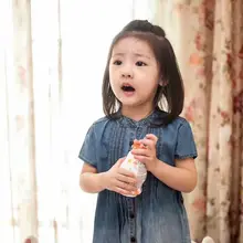 Новинка, летние джинсовые платья для маленьких девочек джинсовое платье до колена для девочек с поясом, детские летние платья с короткими рукавами