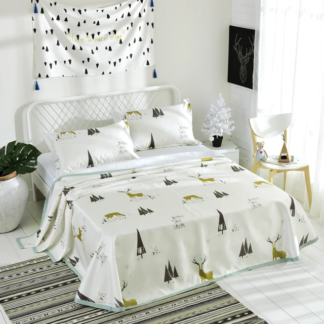 3pcs flat sheets king size pretty flamingos milu deer digital pretty bed sheets