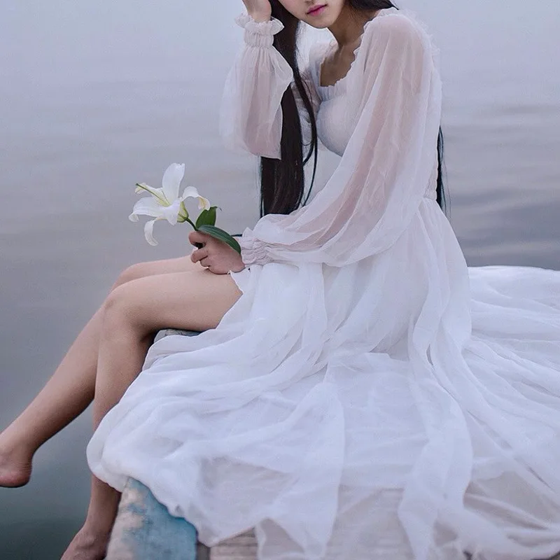 2022 Summer Chiffon Maxi Dress Long 