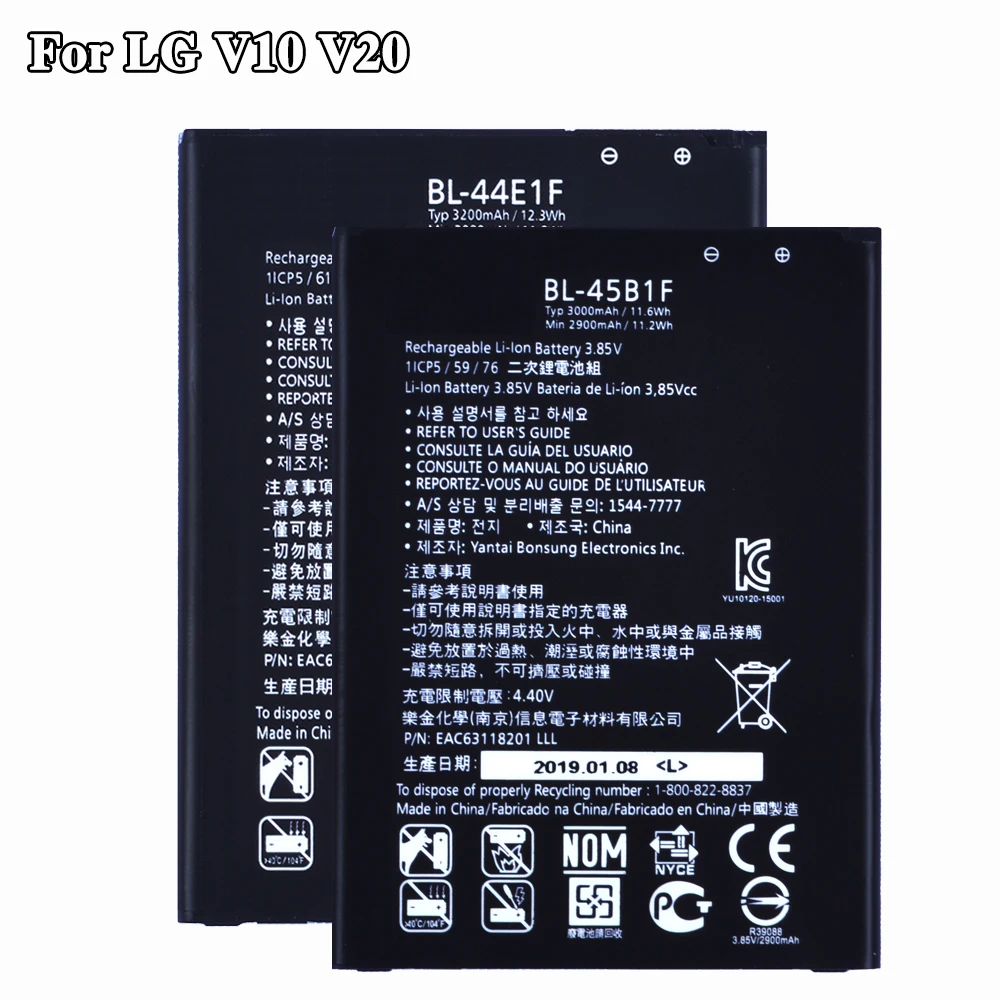 

1pcs Original Conenset BL-45B1F BL-44E1F Battery For LG V10 V20 Mobile phone battery Real High Capacity Bateria