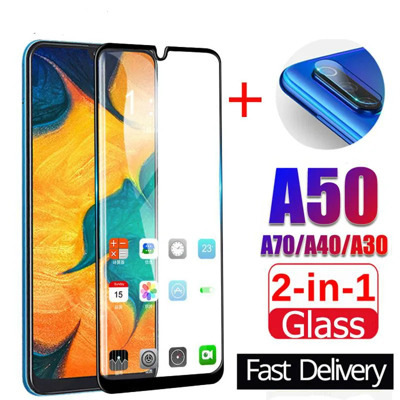 

2 in 1 Back Camera Lens Tempered Glass Screen Protector For Samsung Galaxy A70 A50 A40 A30 A20 M30 S10E J4 J6 Plus A6 A8 2018