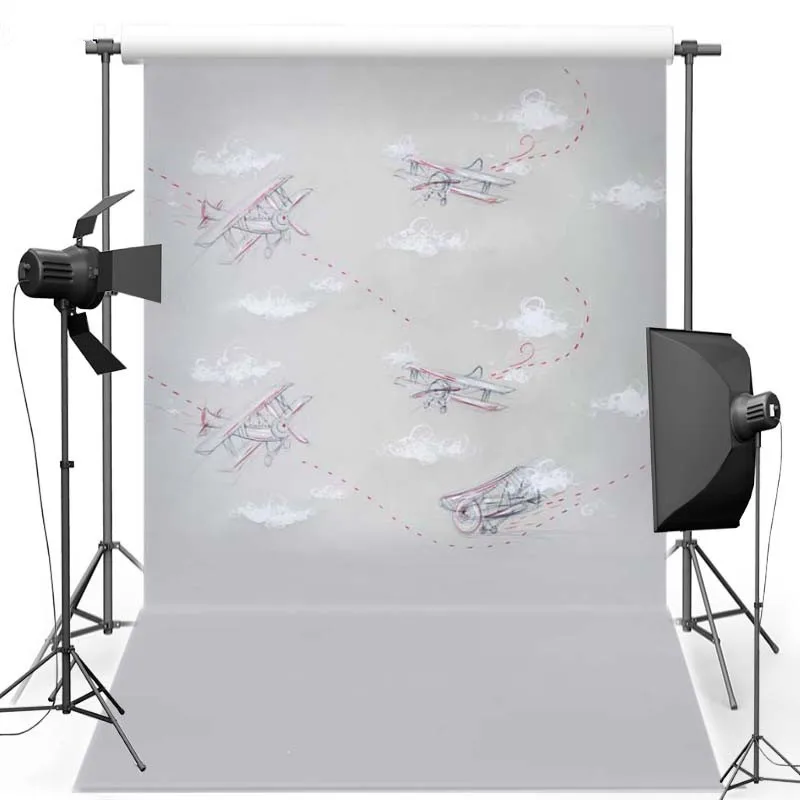 Small Pilot Newborn Baby Photography Backdrops Silver