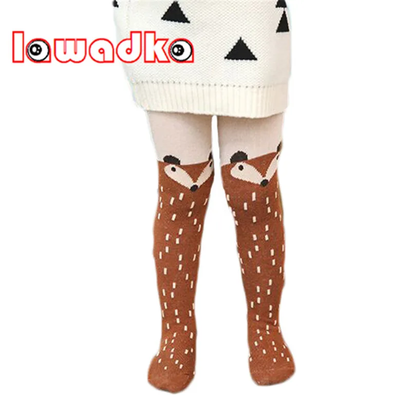 Lawadka Fox Pattern Knitting Baby Girls Tights Cartoon Baby Tights For