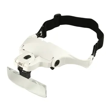 

2 LED lens (1.0X, 1.5X, 2.0X, 2.5X, 3.5X) Adjustable headband headband glasses magnifying glass magnifying glass White