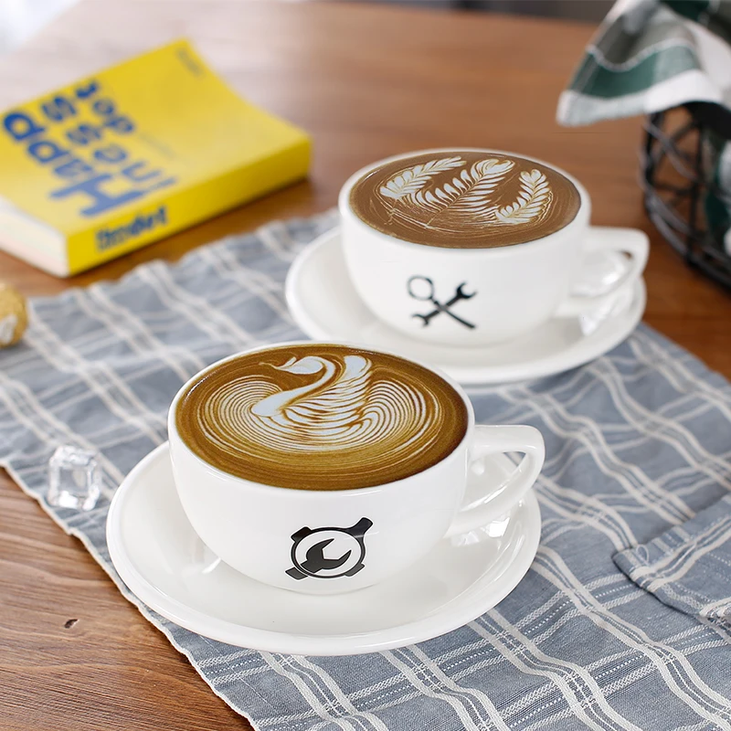 320 мл бариста латте арт чашка и блюдце для WLAC Чемпионат Хироши чашка фарфоровые белые чашки и блюдца
