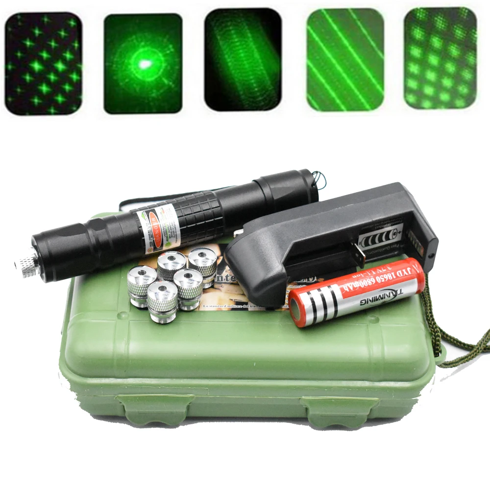 

High Power 5mW Green Laser Pointer 532nm 303 Laser pen Adjustable Burning Match With Rechargeable 18650 Battery
