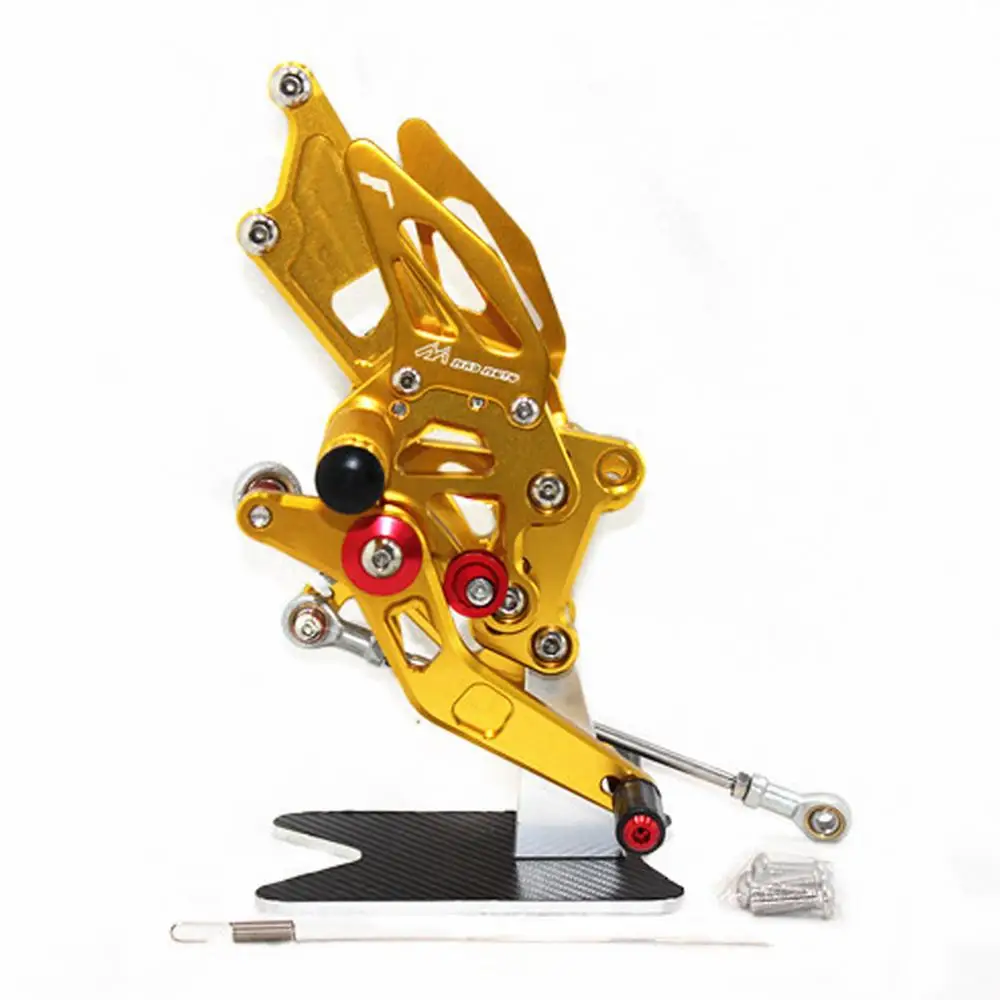 Для Kawasaki Ninja 250R EX250 2008 2009 2010 2011 2012 13 14 CNC Регулируемые подножки для ног Rider Rearset подставка для ног - Цвет: Gold