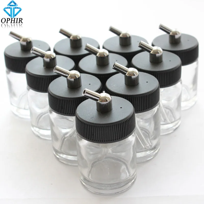 10X Airbrush Dual Action Air Brush Glass Bottle Jar Standard Suction Lid 22c 
