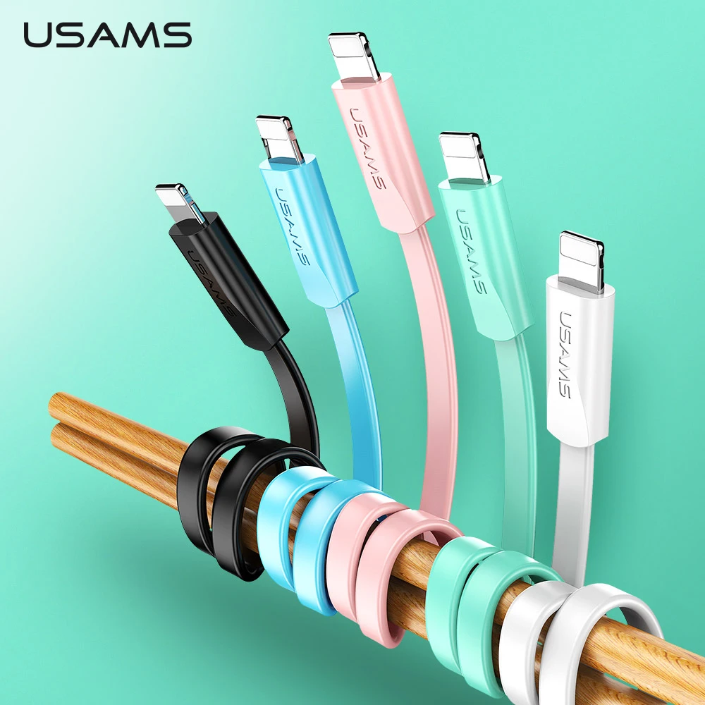 

Flat Charing Cable for iPhone xs max x 8 7 6 Plus iPad USAMS 0.6m 1.2m 2m 2A Fast Charging Data Cable for iPhone Charger Cable