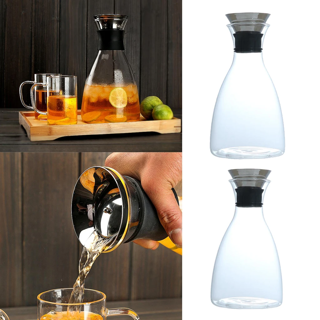Heat Resistant Water Bottle Tea Wine Teapot Kettle Glass Jug Coffee Pot Juice Container Large Capacity Cold Water
